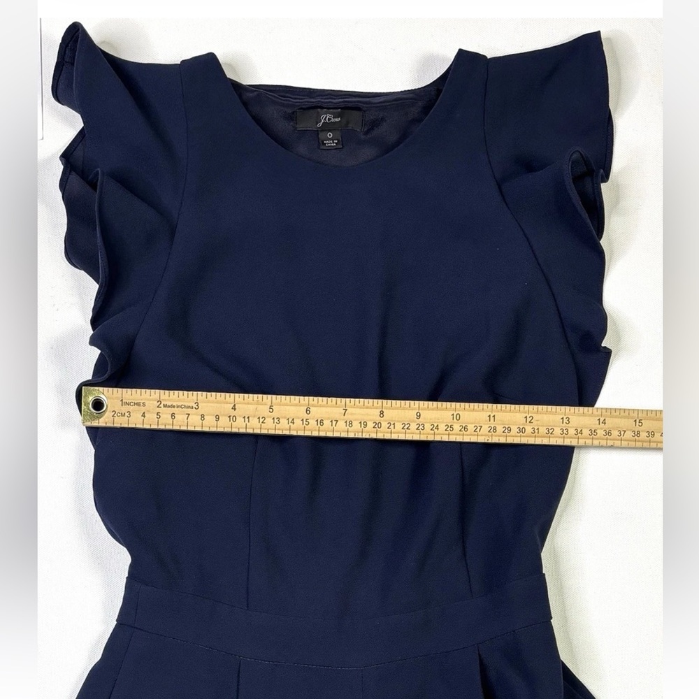 J.Crew Jumpsuit Women’s 0 Navy Sleeveless Ruffle Baggy - Picture 7 of 13
